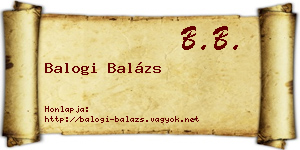 Balogi Balázs névjegykártya